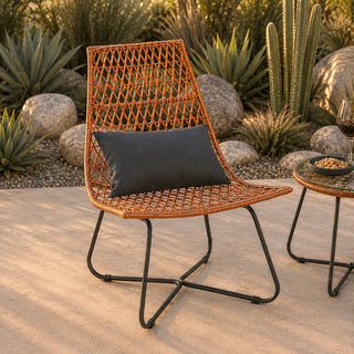 HU914V Sillón Lounge Hemingway Ratán Vaqueta 68(L)X82(P)X89(A) Cm.