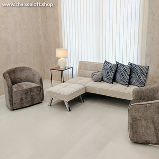 UN838TB Taburete Ottoman Trocadero Beige 60x60x38 cm.