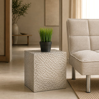 MQ5282PG Taburete Rectangular Plata 40x46cm.