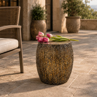MQ5903BG Taburete Redondo Bronce 41x46cm.
