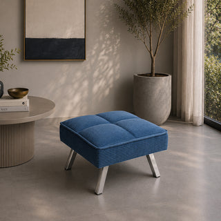 UN838TA Taburete Ottoman Trocadero Azul 60x60x38 cm.