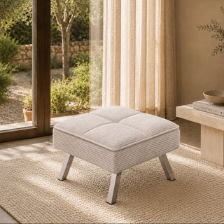 UN838TB Taburete Ottoman Trocadero Beige 60x60x38 cm.