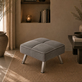 UN838TG Taburete Ottoman Trocadero Gris 60x60x38 cm.