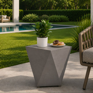 RE438CHG Mesa Taburete Para Exterior Picasso Grande Champaña 50(D)X50(A) Cm.