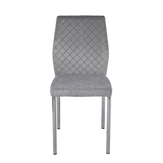 TC2457GC Silla París Tela y Terciopelo Gris Claro con Cromo