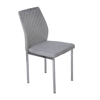 TC2457GC Silla París Tela y Terciopelo Gris Claro con Cromo