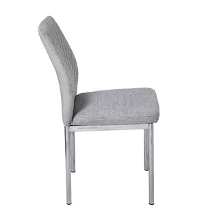 TC2457GC Silla París Tela y Terciopelo Gris Claro con Cromo