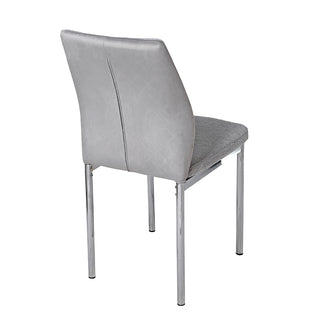 TC2457GC Silla París Tela y Terciopelo Gris Claro con Cromo