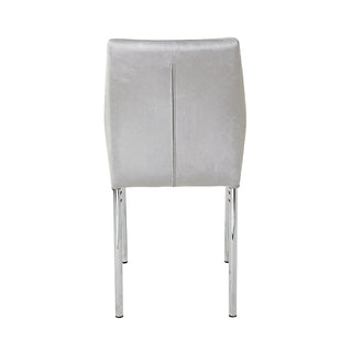 TC2457GC Silla París Tela y Terciopelo Gris Claro con Cromo
