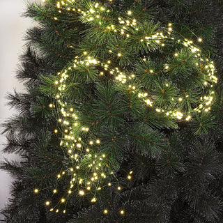 Cascada Alambre Verde 720 Luces LED Blanco Brillante