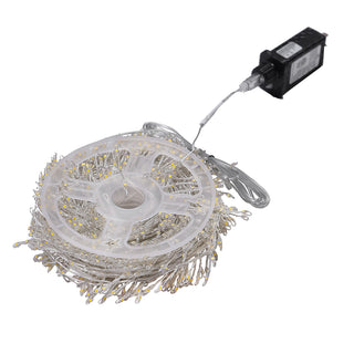 Guirnalda Cable Plata 900 Luces LED Blanco Brillante