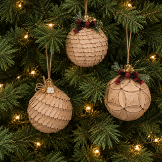 Set 3 Esferas Woodland 10 cm