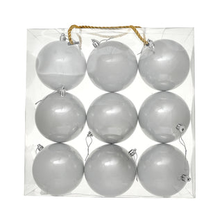WZ109BA Set 9 Esferas Blanco Aperlado 10 cm.