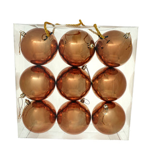 WZ109BB Set 9 Esferas Bronce Brillante 10 cm.