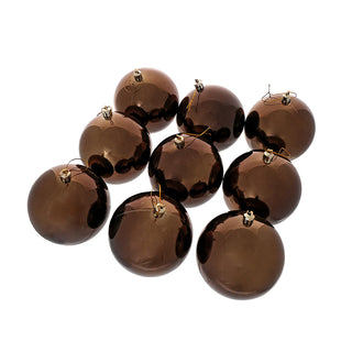 WZ109CB Set 9 Esferas Chocolate Brillante 10 cm.