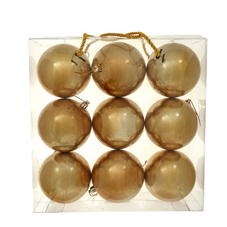 WZ109OA Set 9 Esferas Oro Aperlado 10 cm.