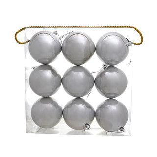 WZ109PB Set 9 Esferas Plata Brillante 10 cm.