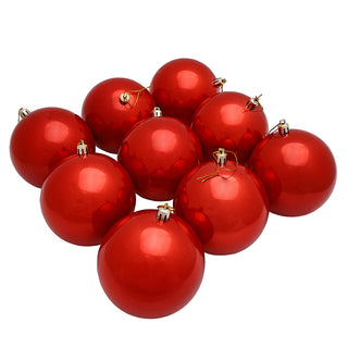 WZ109RC Set 9 Esferas Rojo Caramelo 10 cm.