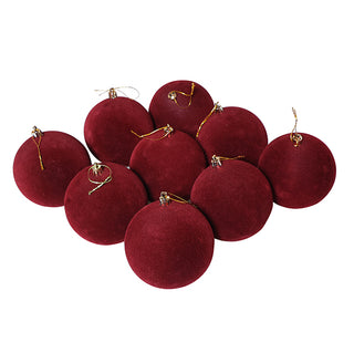 WZ109VT Set 9 Esferas Vino Terciopelo 10 cm