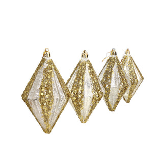 WZ1304DO Set 4 Esferas Diamante Dos Oros 13 cm.