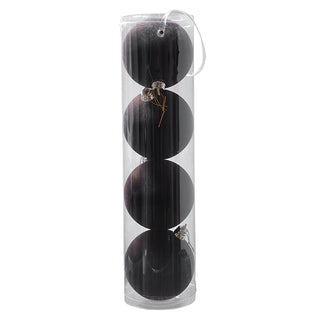 WZ1504CT Set 4 Esferas Chocolate Terciopelo 15 cm