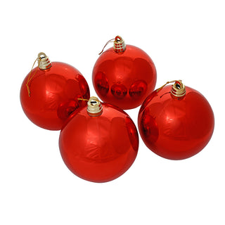 WZ1504RB Set 4 Esferas Rojo Brillante 15 cm.