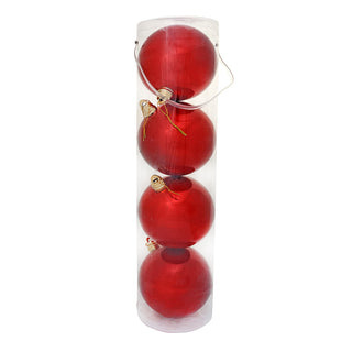 WZ1504RC Set 4 Esferas Rojo Caramelo 15 cm.