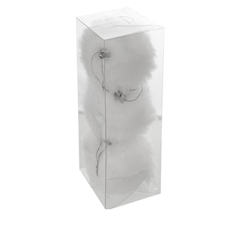 WZ2357B Set 3 Esferas Peluche Blanco 8 cm.