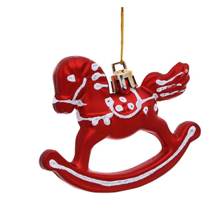 WZ80035R Set 3 Ornamentos Caballitos Rojo 8 cm.