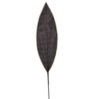 XH062G Rama Gran Hoja Terciopelo Gris con Ribete 106 cm.
