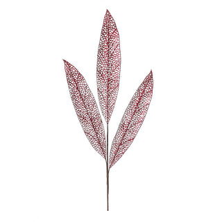 XH1007FB Rama Hojas Filigrana Rojo Burgundy Frost 100 cm.