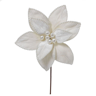 XH1113M  Nochebuena marfil con perlas 30x64cm 