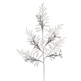 XH163B Rama Follaje Blanco Frost Berries Blanco 82 cm.