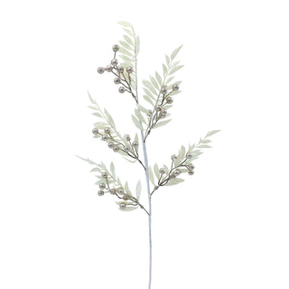 XH163CH Rama Follaje Blanco Frost Berries Champaña 82 cm.