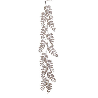 XH200CH Guirnalda Follaje Hojas Champaña Frost 150cm.