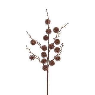 XH494BR Rama Follaje Pompón Bronce 70cm.