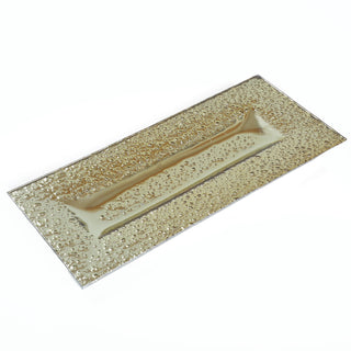 YQ6241O Platón Alargado Pebbles Oro 15.5(P)X35(L) Cm.