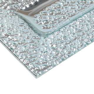 YQ6241P Platón Alargado Pebbles Plata 15.5(P)X35(L) Cm.
