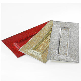 YQ6241O Platón Alargado Pebbles Oro 15.5(P)X35(L) Cm.