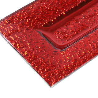 YQ6241R Platón Alargado Pebbles Rojo 15.5(P)X35(L) Cm.