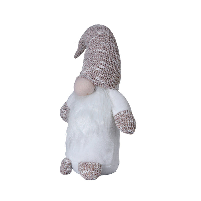 YS2322BB Gnomo Sentado Blanco Y Beige 35 Cm.