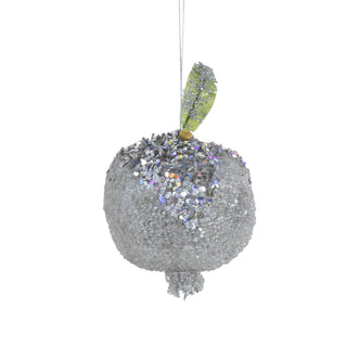 YS856PL Granada Navideña Plata 10 cm.