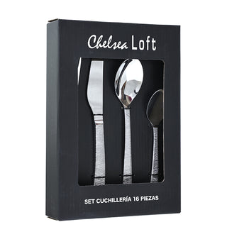 YT2426P Cuchillería Uffizi Plata Brillante 16 Pzs