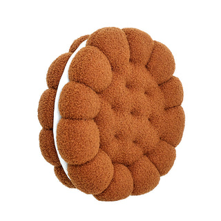 ZC2477CE Cojín Galleta Teddy Café Expresso 35 Cm. Material 100% polyester