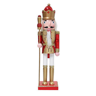 ZHT904R  Cascanueces Rey Oro, Rojo y Blanco 38 cm.