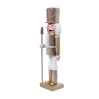 ZHT907O Cascanueces Guardia Oro Frost y Blanco 38 cm.