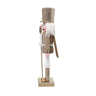 ZHT907O Cascanueces Guardia Oro Frost y Blanco 38 cm.