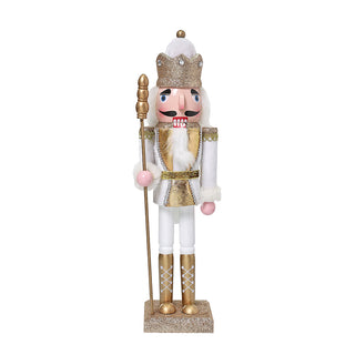 ZHT908O Cascanueces Rey Oro Frost y Blanco 38 cm.