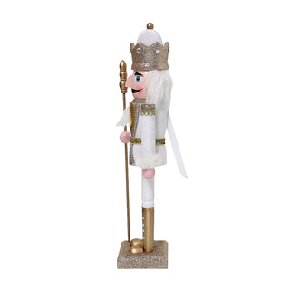 ZHT908O Cascanueces Rey Oro Frost y Blanco 38 cm.