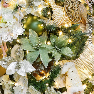 XH269 Nochebuena Verde Sage Y Oro 28(D)X48(A) Cm.